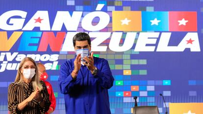 El presidente de Venezuela, Nicolás Maduro, y su esposa, Cilia Flores, el jueves en Caracas.