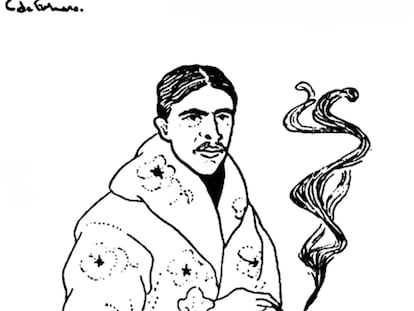 Caricatura de Stephen Crane.