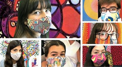 Con las mascarillas terminadas los estudiantes se retrataron usando un croma. ‘Mascarillas con arte’.