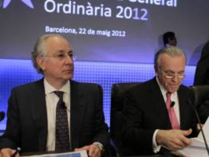 El director General de La Caixa, Juan María Nin (i) y el presidente de La Caixa, Isidre Fainé (d). EFE/Archivo