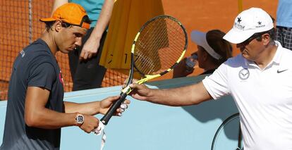 Nadal y Toni, durante un entrenamiento.