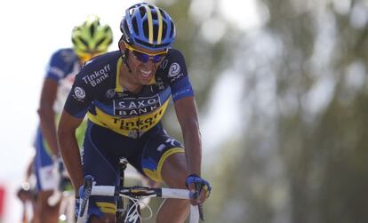 Alberto Contador, durante la última ascensión.