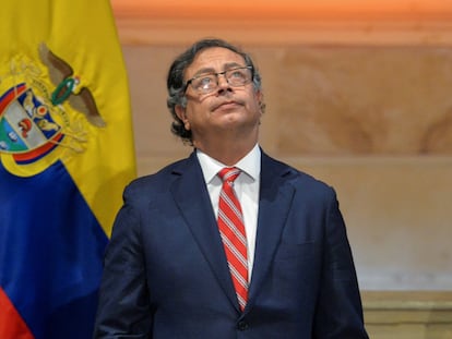 El presidente de Colombia, Gustavo Petro, durante la apertura de una nueva sesión legislativa del Congreso de Colombia, en Bogotá, Colombia, el 20 de julio de 2023.