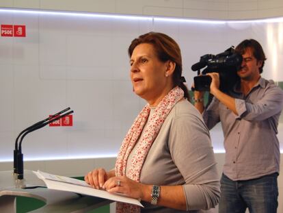 Rosa Torres, en la sede del PSOE andaluz.
