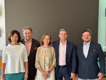 De izquierda a derecha, Carmen Fernández-Vadillo, socia Ontier Roma, Luca Pardo, socio director Ontier Italia, Antonella Giraudi nueva socia Ontier Milán, Simone Riva, nuevo socio Ontier Milán, y Roberto de Simone, socio Ontier Roma.