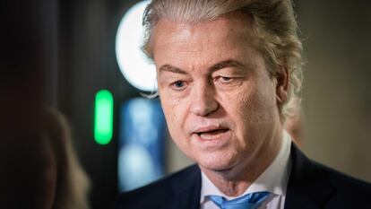 El líder del ultraderechista Partido de la Libertad, Geert Wilders, en la Cámara de Representantes en La Haya, este jueves.