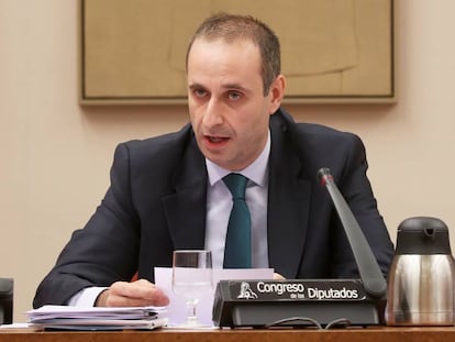 Jaime Ponce, presidente del FROB, durante su comparecencia en el Congreso.