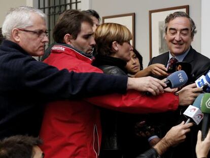 Juan Rosell, presidente de CEOE, y Jos&eacute; Vicente Gonz&aacute;lez, de Cierval, en Valencia.