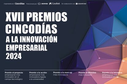 Cartel de la VXII edicin de los Premios CincoDas a la Innovacin Empresarial 2024.