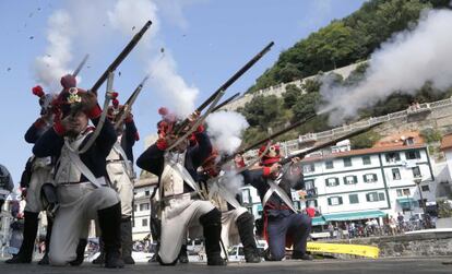 Un momento de los actos de conmemorativos de la quema y reconstrucción de San Sebastián.