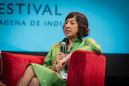 Laura Aguirre en el Hay Festival en Cartagena.