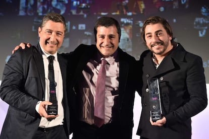 Joan, Josep i Jordi Roca després de guanyar el premi al millor restaurant del món.