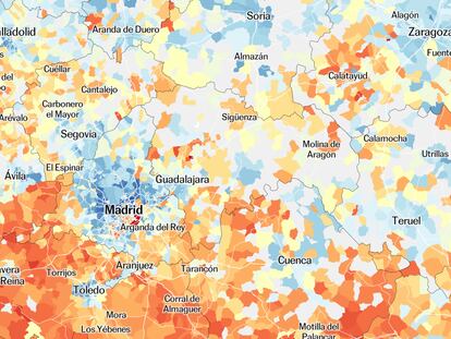 El mapa de la renta de los españoles, calle a calle: así ha cambiado tras la pandemia