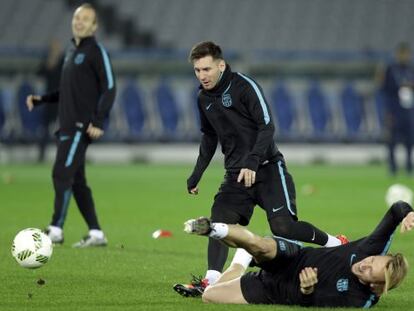 Messi, durante el entrenamiento del martes pasado en Yokohama