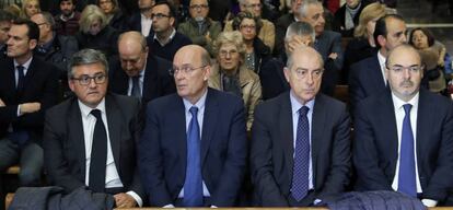 Concejales y ex concejales del Partido Popular del Ayuntamiento de Valencia. Empezando por la izquierda: Cristobal Grau, Félix Crespo, Alfonso Novo y Eusebio Monzó.