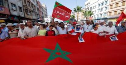 Marcha a favor de la reforma, el domingo en Casablanca (Marruecos).