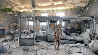 Interior del Museo de Palmira tras su destrucción.