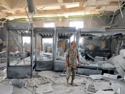 Interior del Museo de Palmira tras su destrucción.