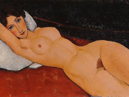 Desnudo sobre una almohada blanca (1917), de Amedeo Modigliani.
