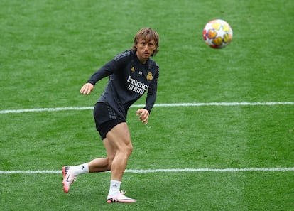 Luka Modric, durante el entrenamiento.