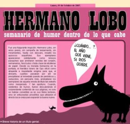 Portada de la revista satírica 'Hermano Lobo' en Internet.