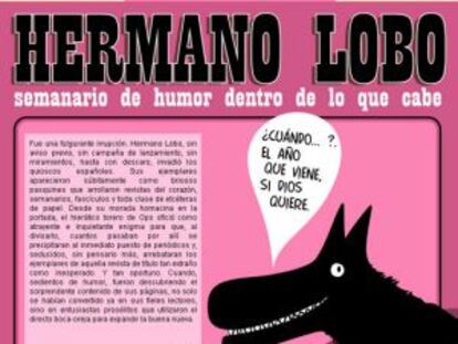 Portada de la revista satírica 'Hermano Lobo' en Internet.