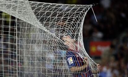 Messi, durante un partido de Liga con el Bar&ccedil;a.