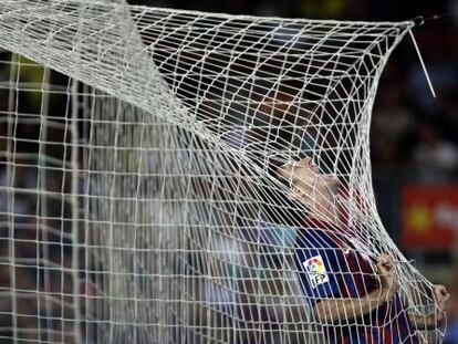 Messi, durante un partido de Liga con el Barça.