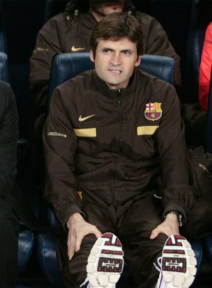 Tito Vilanova, en el partido ante el Lyon en el Camp Nou.