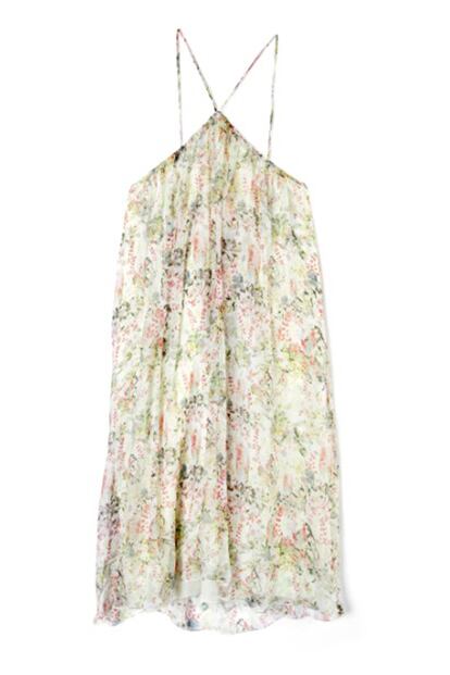 Vestido con escote triángulo de estampado liberty de Poppy&Hafner (245 euros).