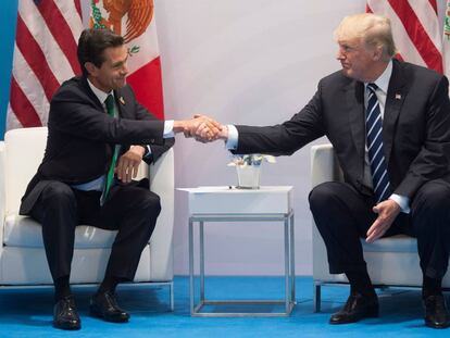 Pe&ntilde;a Nieto y Trump, en el G-20 en Hamburgo el pasado mes de julio. 