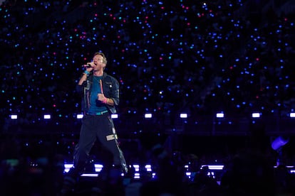 Chris Martin durante un concierto de Coldplay en Toronto, el 7 de julio de 2025. 