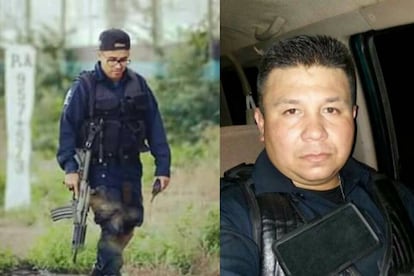 José Antonio Saavedra Ortega (derecha) y Yosimar García Cruz, policías desaparecidos en Culiacán.