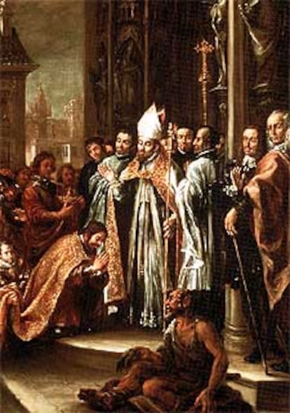 <i>San Ambrosio absolviendo al emperador Teodosio,</i> de Valdés Leal (Museo del Prado).