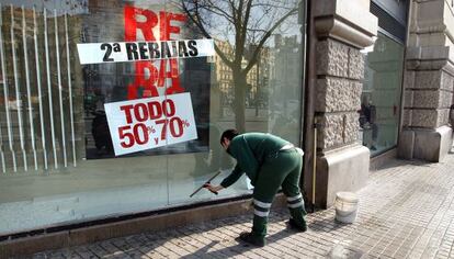 Un comercio en el centro de Valencia.