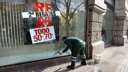 Un comercio en el centro de Valencia.