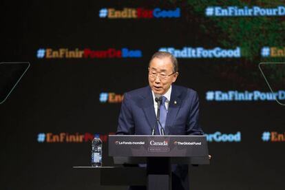 El secretario general de la ONU, Ban ki-Moon, la semana pasada en Canadá.