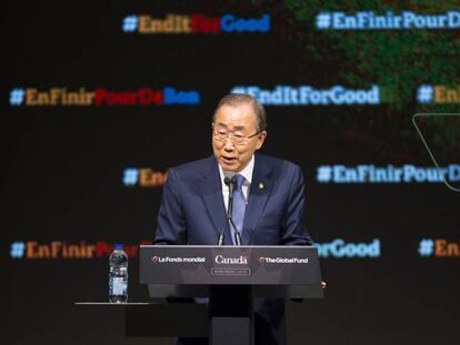 El secretario general de la ONU, Ban ki-Moon, la semana pasada en Canad&aacute;.