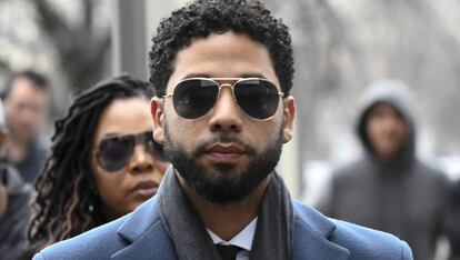 Jussie Smollett, a su llegada a los juzgados de Chicago, el 14 de marzo de 2019.