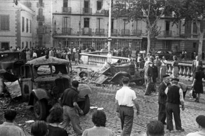 Rastres de la guerra en una foto feta el 20 d'agost del 1944.