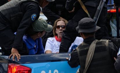 Manifestantes detenidas el sábado en Managua.