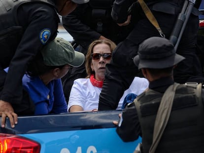 Manifestantes detidas no sábado em Managua.