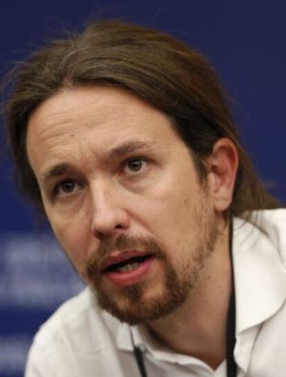 Pablo Iglesias, leader of Podemos, at the European Parliament.