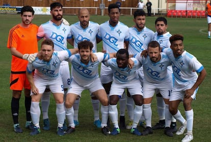 Un once del Deportivo Galicia en un partido de esta temporada.