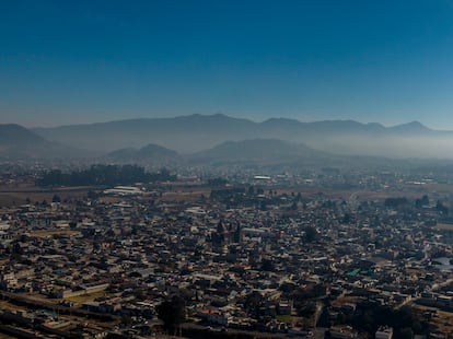 Vista aérea del pueblo de Santa Cruz Atizapán.