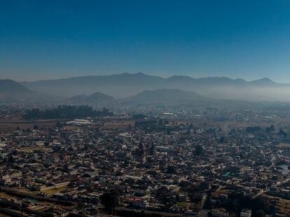 Vista aérea del pueblo de Santa Cruz Atizapán.