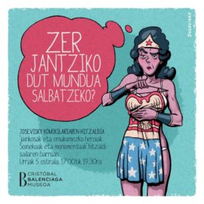 Cartel informativo de la jornada 'Diosas y heroínas. Vestidos y monumentos' organizada por el Museo Balenciaga.