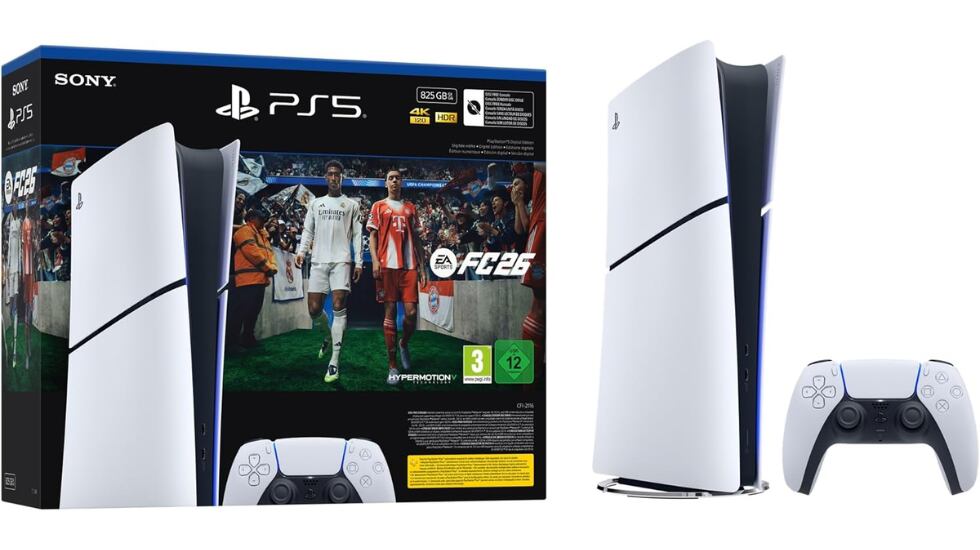 Vista de la consola PlayStation 5 Digital Edition.