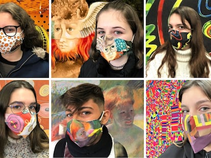Producciones de estudiantes del IES Heliche de Olivares. Proyecto pedagógico ‘Mascarillas con arte’.