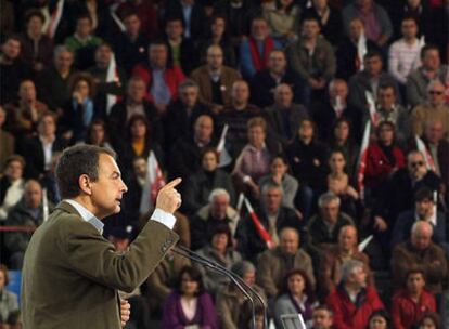 José Luis Rodríguez Zapatero, durante el mitin celebrado en A Coruña.